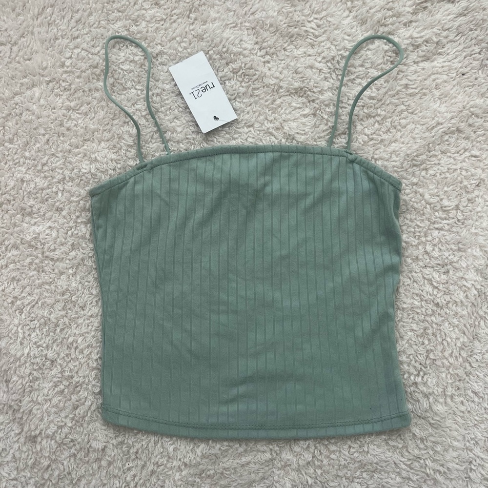 Rue21 Green, XS, Spaghetti Strap Crop Tank Top
